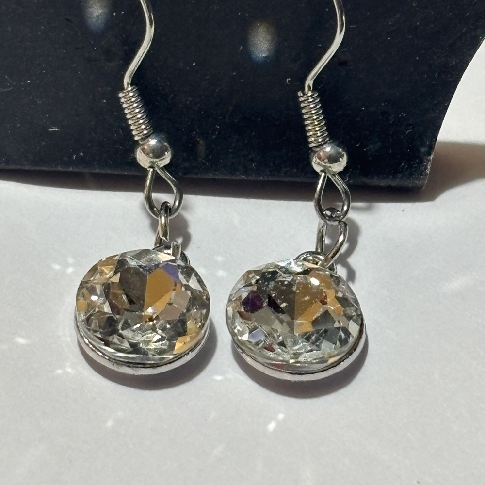 Paparazzi Silver Crystal Dangle Earrings